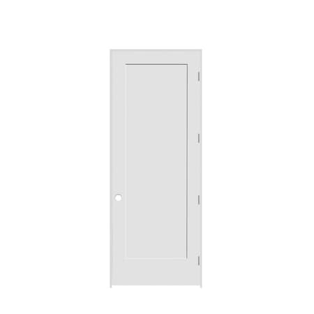 Codel Doors 24" x 96" x 1-3/8" Primed 1-Panel Interior Shaker 7-1/4" LH Prehung Door with Brushed Chrome Hinges 2080pri8401LH26D714